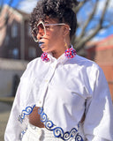 Upcycled White Top and Shorts Set
