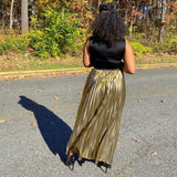 Gold Pleated Skirt
