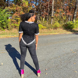 Black and Pearl Beaded Top