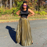 Gold Pleated Skirt