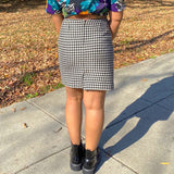 Black & White Houndstooth Skirt