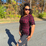 Burgundy Sequin Top