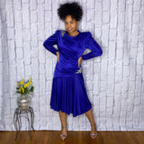 80s Royal Blue Dress