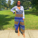 Blue Earth Wrap Skirt