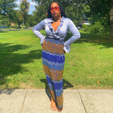 Blue Earth Wrap Skirt