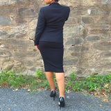Jeweled Button Black Blazer