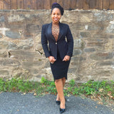 Jeweled Button Black Blazer