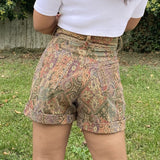 High-waist jean shorts