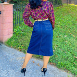 1970's Oscar de la Renta Jean Skirt