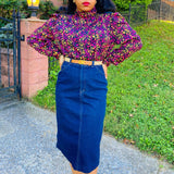 1970's Oscar de la Renta Jean Skirt