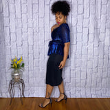 Blue & Black Shimmer Dress