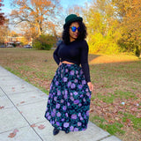 Floral Corduroy Skirt
