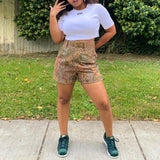 High-waist jean shorts