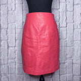 Pink Leather Skirt