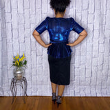 Blue & Black Shimmer Dress