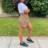 High-waist jean shorts