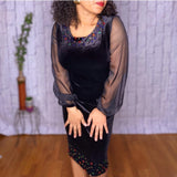 Jeweled Velvet Dress
