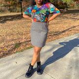 Black & White Houndstooth Skirt