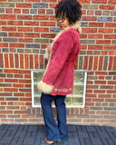 Red Suede 1970s Coat