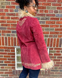 Red Suede 1970s Coat