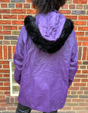 Purple Via Leather Coat
