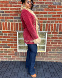 Red Suede 1970s Coat