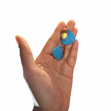 Light Blue and Gold Triangle Earrings