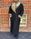 Braefair Leopard Trim Wool Coat