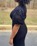 Leslie Fay Puff Sleeve Dress
