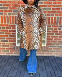Basso Leopard Faux Fur Jacket