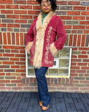Red Suede 1970s Coat