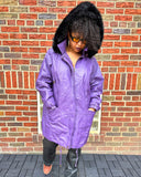 Purple Via Leather Coat