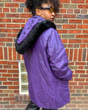 Purple Via Leather Coat