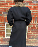 Braefair Leopard Trim Wool Coat