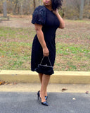 Leslie Fay Puff Sleeve Dress