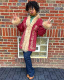 Red Suede 1970s Coat