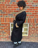 Braefair Leopard Trim Wool Coat