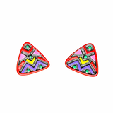 Colorful Hand Painted Vintage Earrings