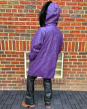Purple Via Leather Coat