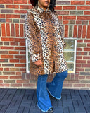 Basso Leopard Faux Fur Jacket