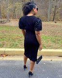 Leslie Fay Puff Sleeve Dress