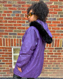 Purple Via Leather Coat
