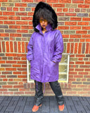 Purple Via Leather Coat