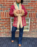 Red Suede 1970s Coat