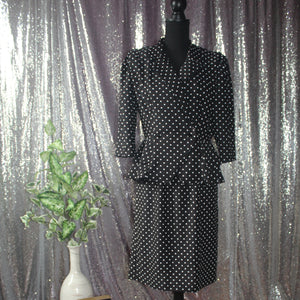 Polka Dot Skirt Suit