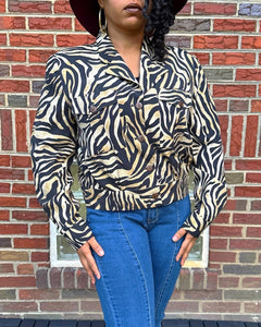 Vintage Silk City Animal Print Jacket